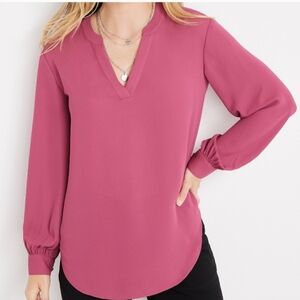 Maurices Deep Pink V-Neck Blouse
